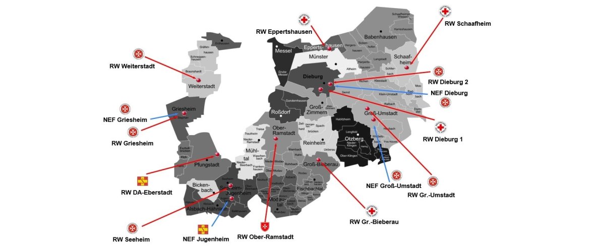 Standorte der Rettungswachen