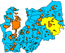 Übersicht der Kommunen im Landkreis Darmstadt-Dieburg