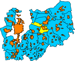 Übersicht der Kommunen im Landkreis Darmstadt-Dieburg