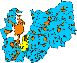 Übersicht der Kommunen im Landkreis Darmstadt-Dieburg