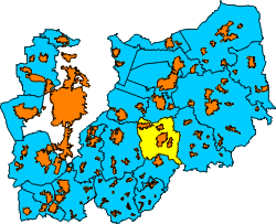 Übersicht der Kommunen im Landkreis Darmstadt-Dieburg