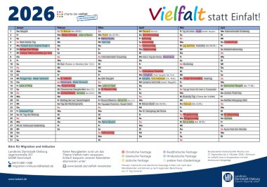 Darstellung VIELFALT-Kalender Darstellung VIELFALT-Kalender