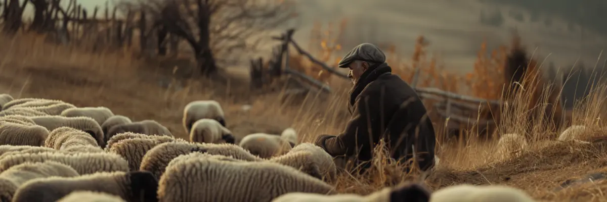 ein Schäfer und seine Herde