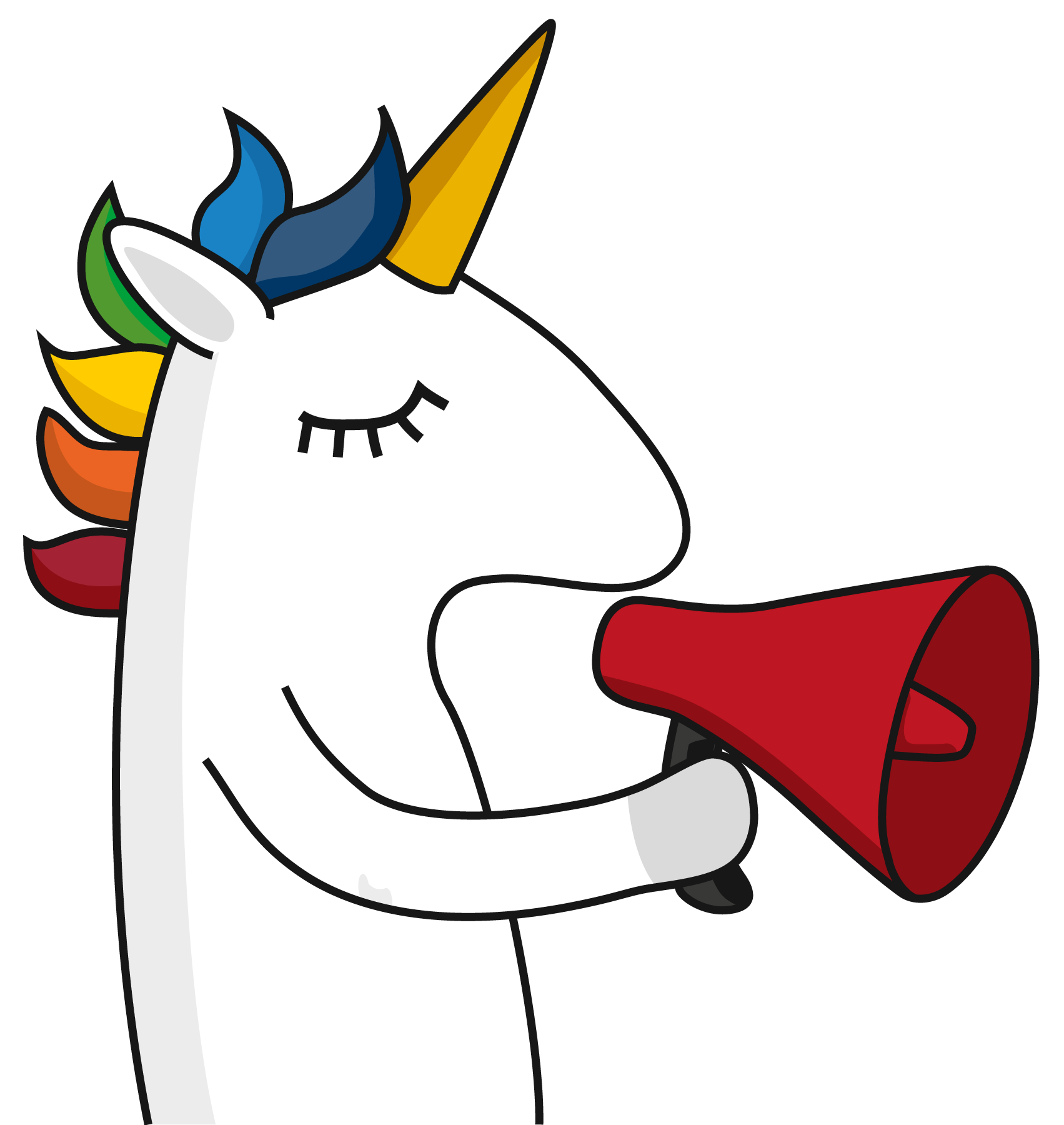 Einhorn mit Megafon Einhorn mit Megafon
