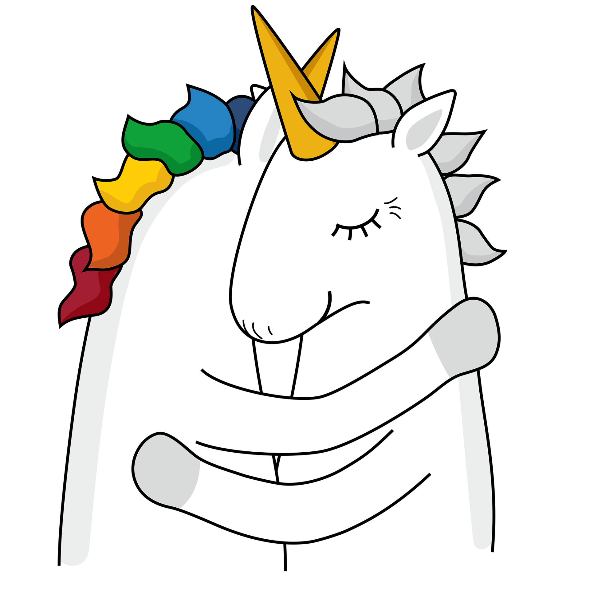 Sich umarmende Einhörner