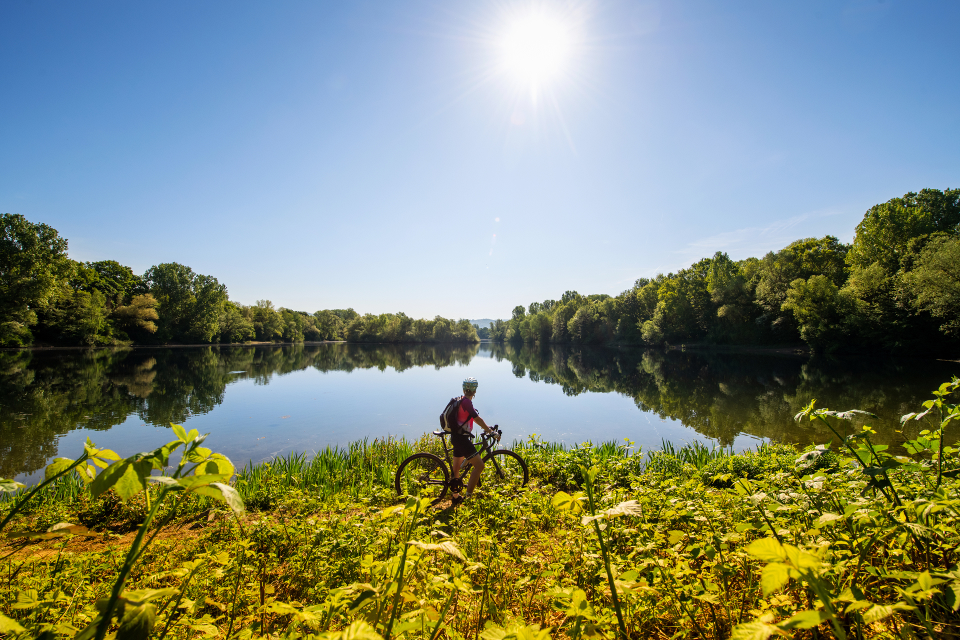 Der Erlensee in Bickenbach bei Sonnenschein